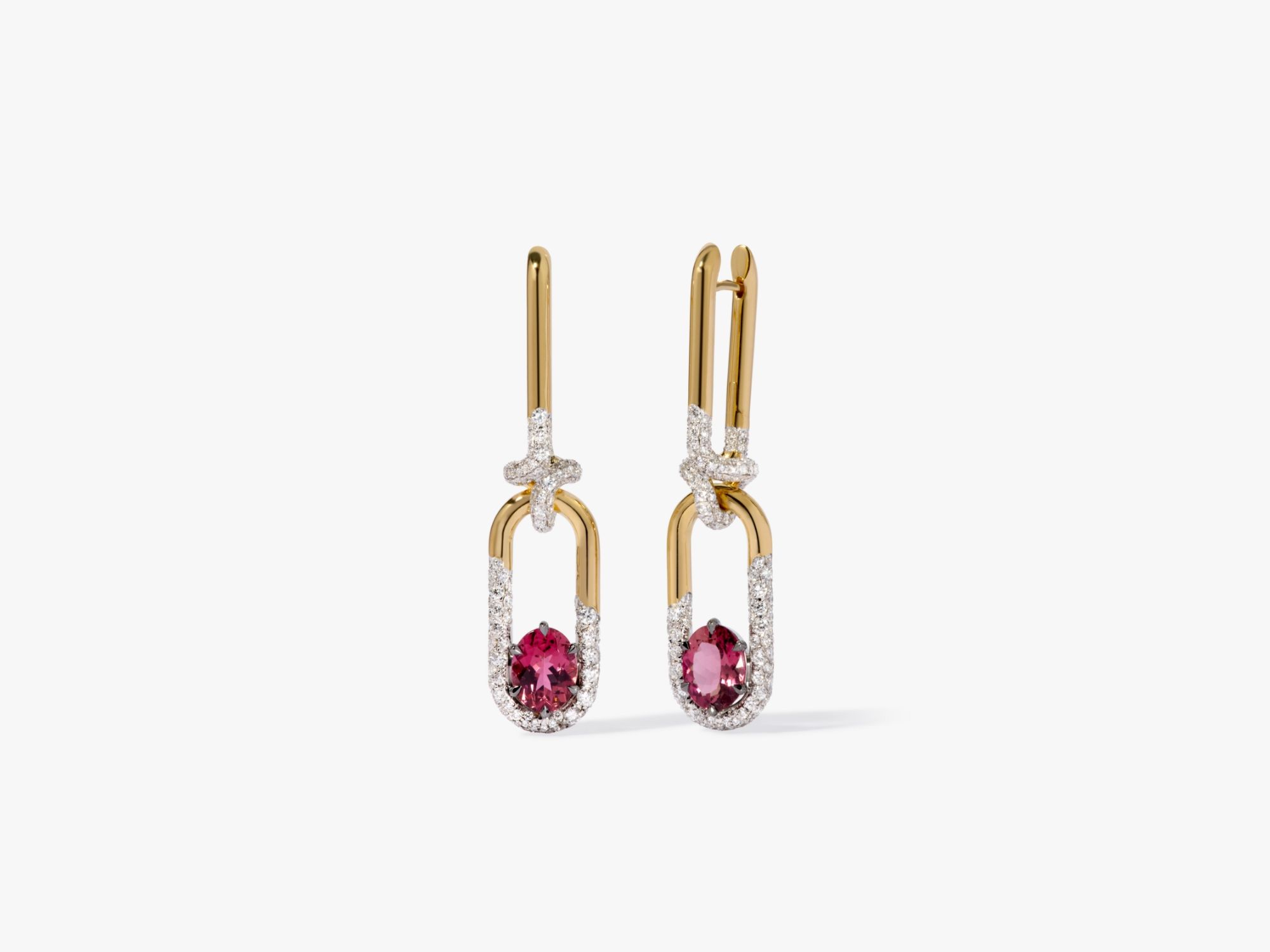 Knuckle Dust Tourmaline & Diamond Earrings