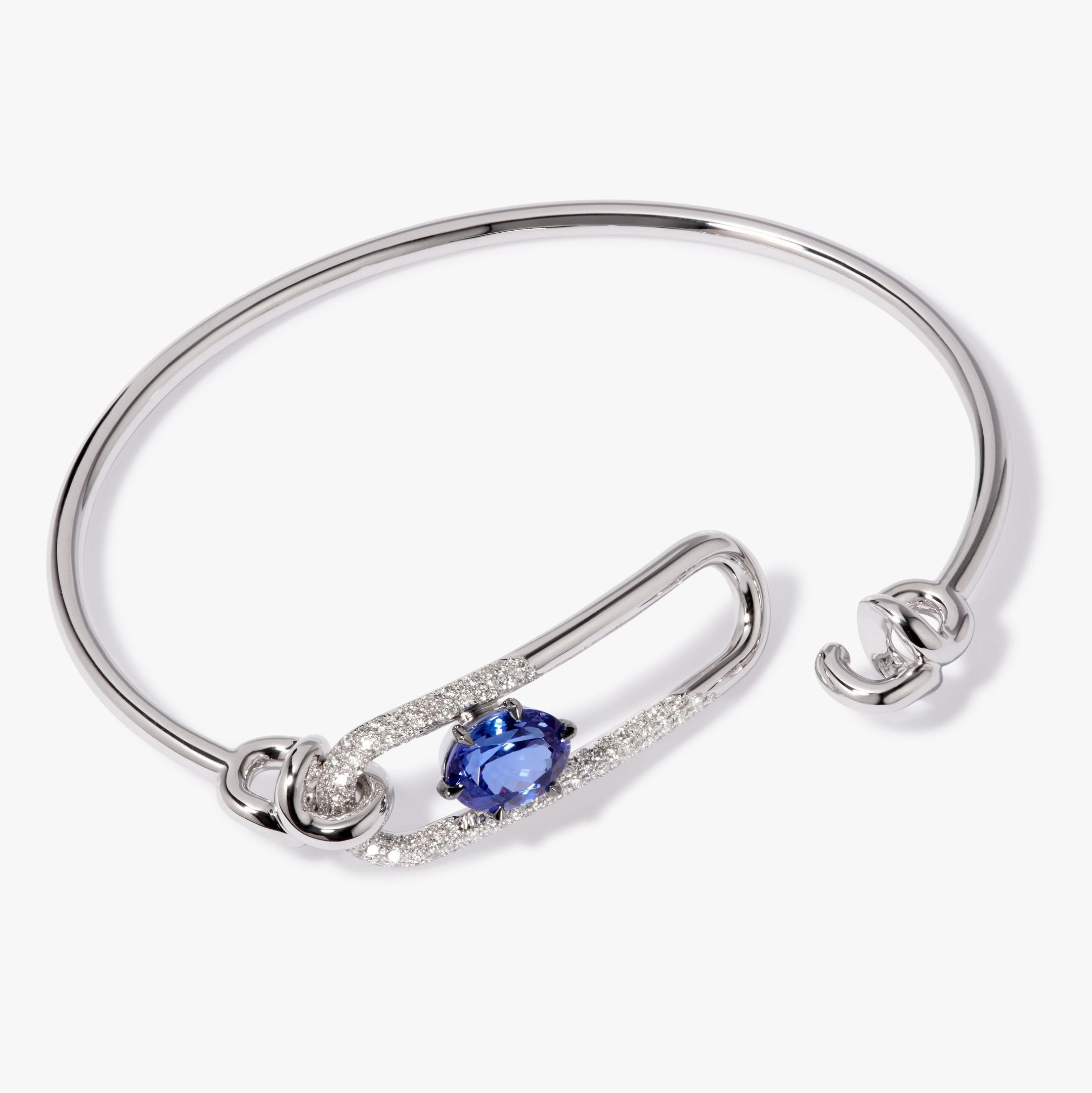 Knuckle Dust Tanzanite & Diamond Bangle