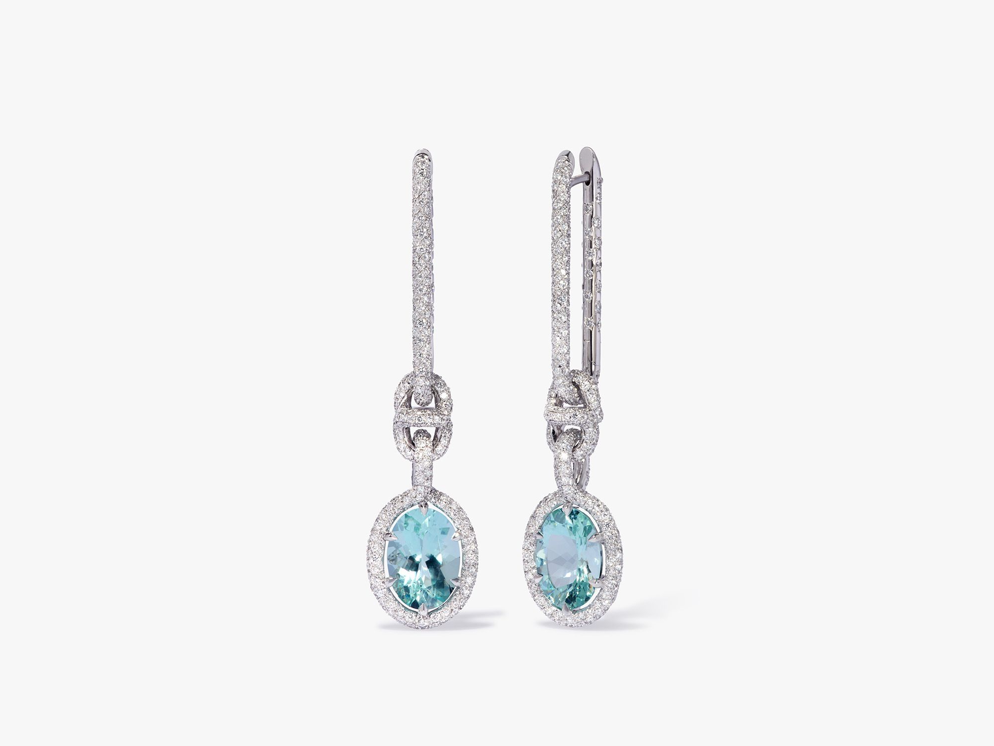 Knuckle Dust Aquamarine & Diamond Earrings 