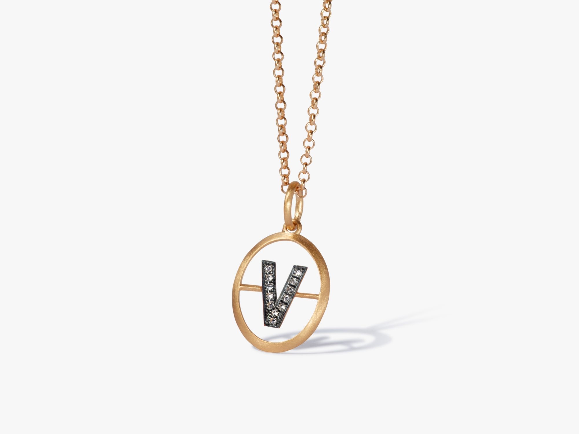 Initial V Necklace