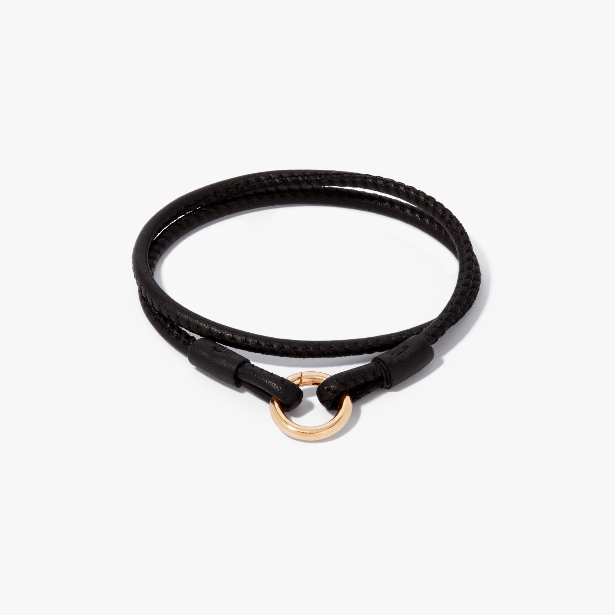 Leather Gold Lovelink Bracelet