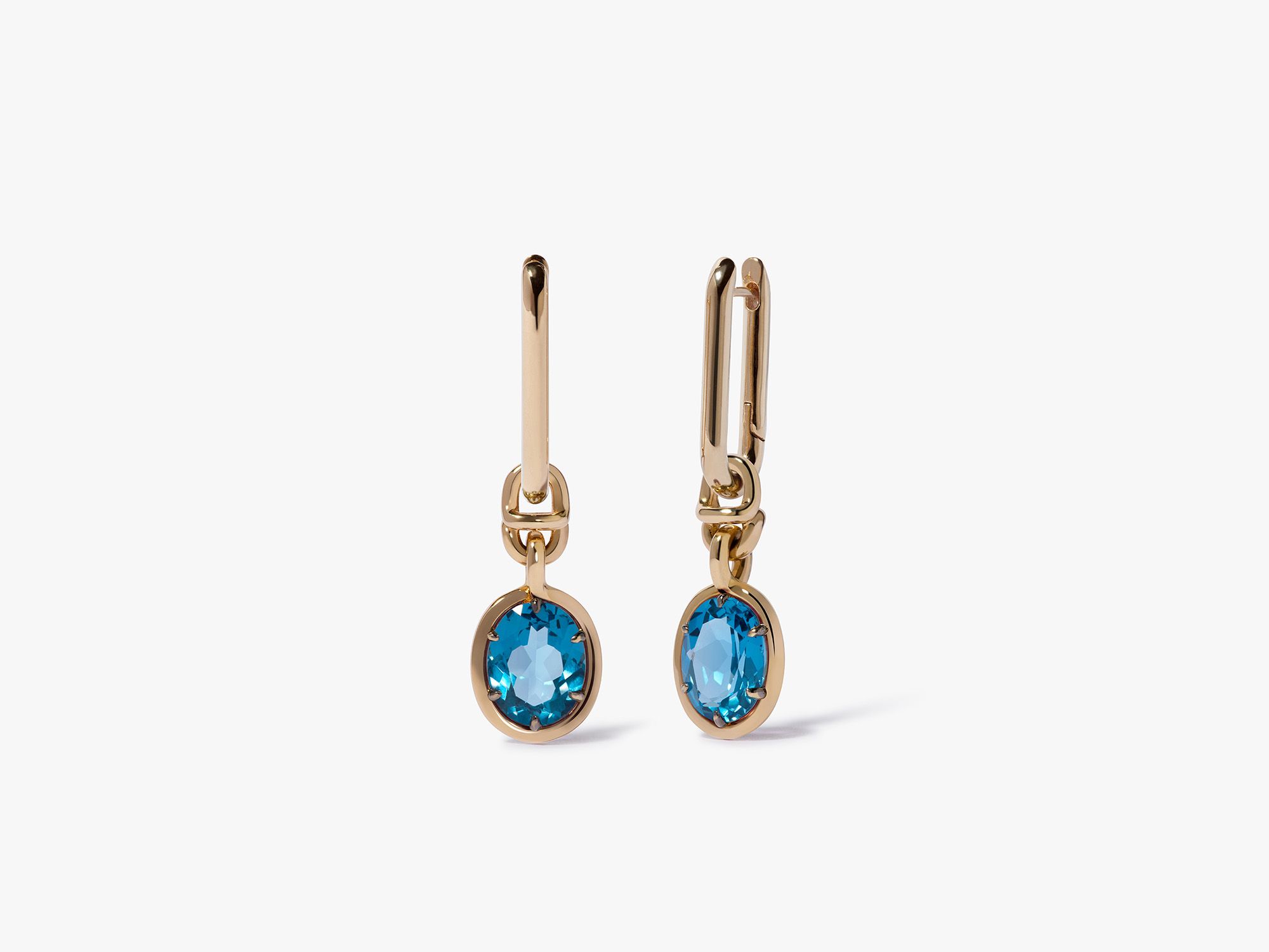 Knuckle Blue Topaz Earrings 