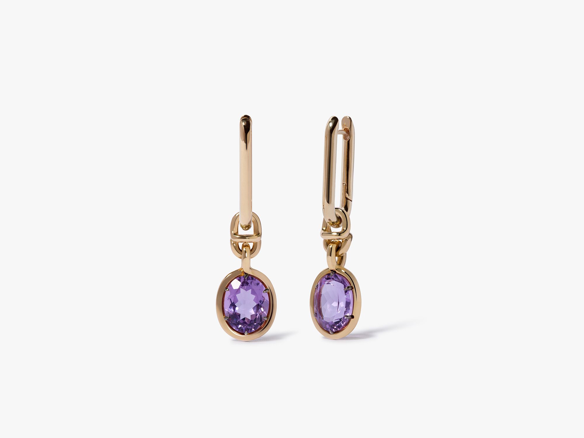 Knuckle Amethyst Earrings