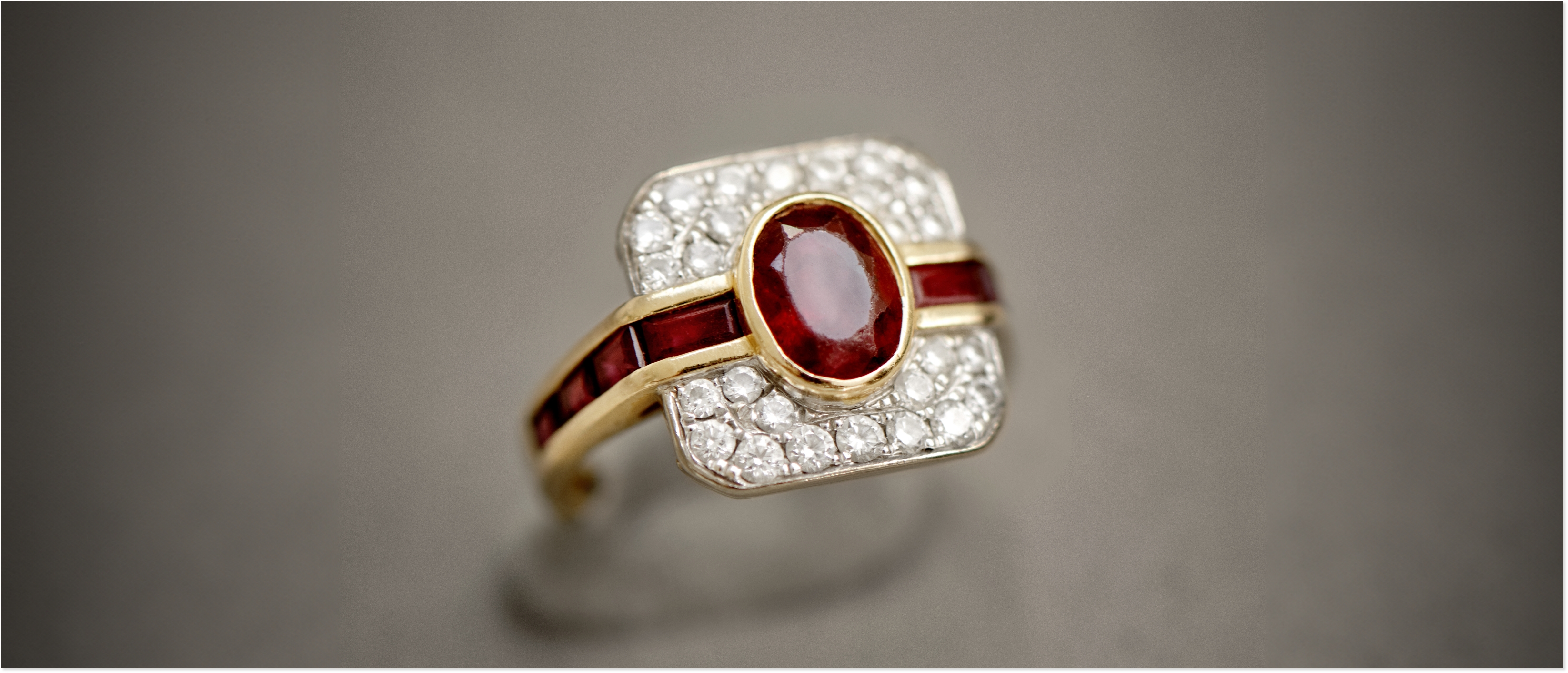 engagement ring with ruby and diamonds 