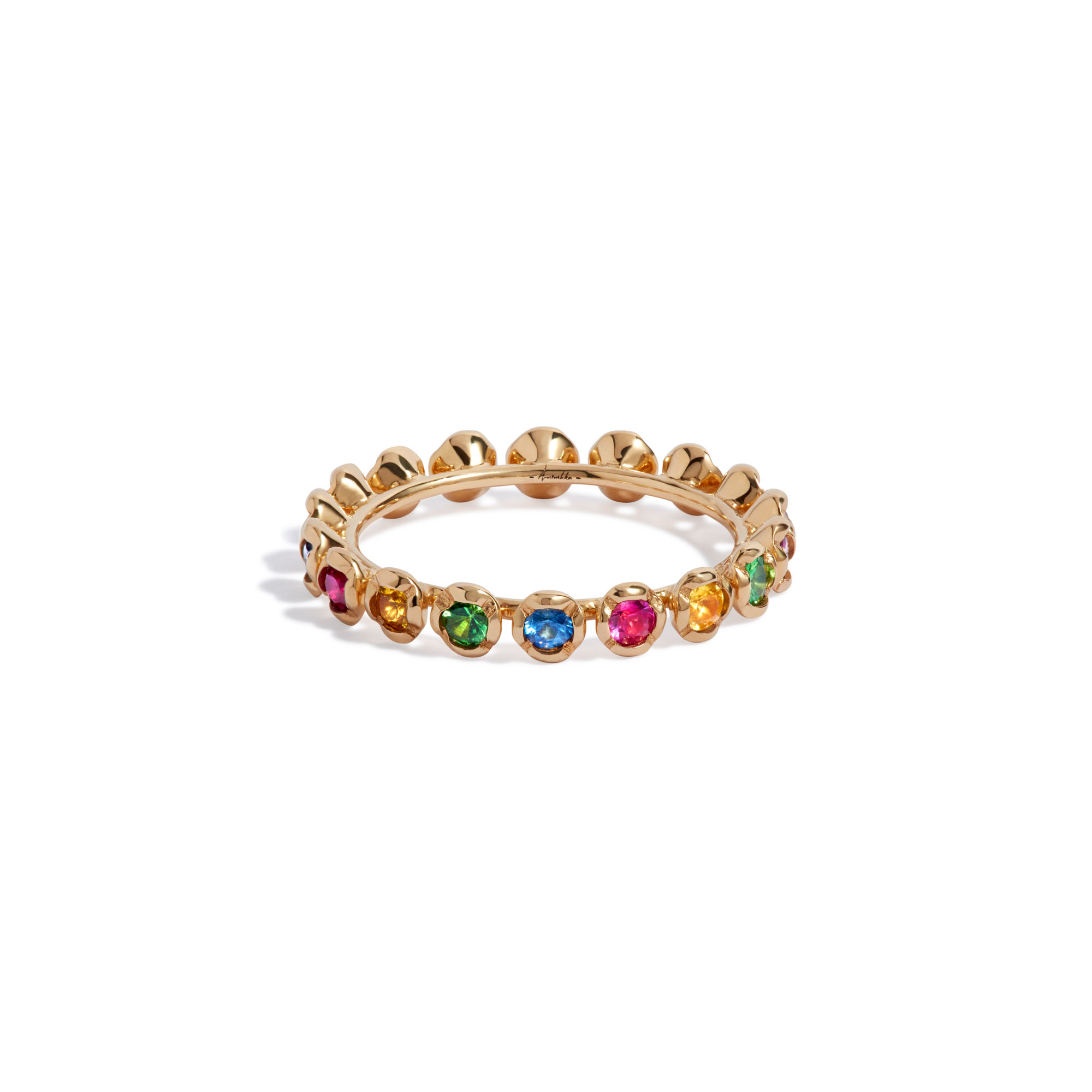 Marguerite 18ct Yellow Gold Rainbow Sapphire Eternity Ring — Annoushka UK